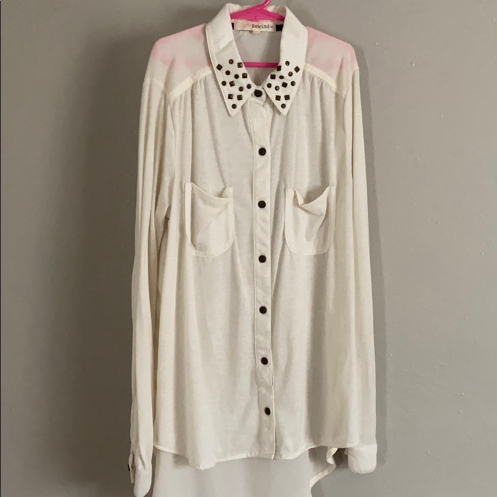Cream button up blouse
